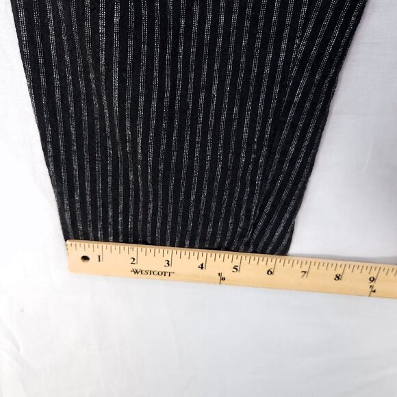 Sundance Amelia Linen Blend Pinstripe Black Trouser Pants Size 8 Pleated - Picture 4 of 16